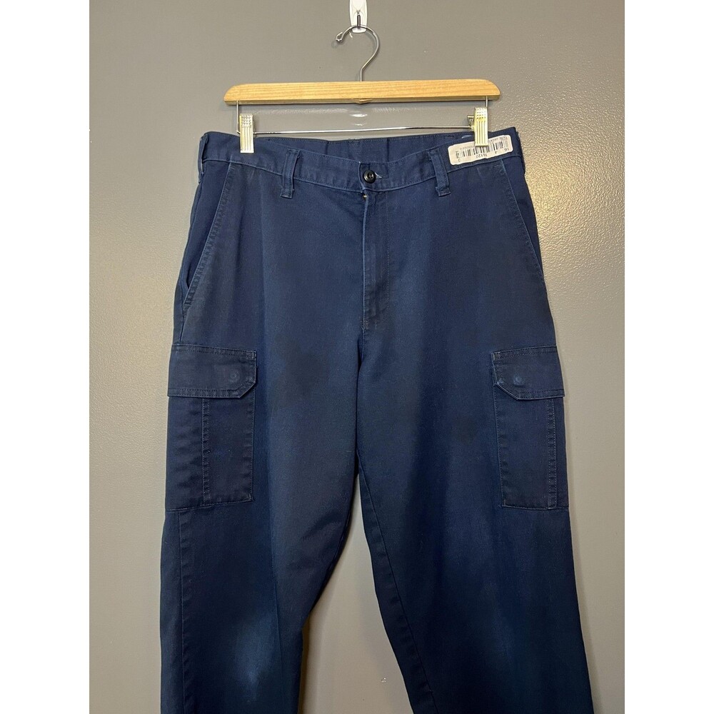 Cintas Cargo Pants Mens 32x30 Blue Comfort Flex Utility Workwear Pockets